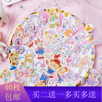 Hands Tent Sticker Dafu Bear Friends Snowy stars Debra Stella Stella Stacey Diary mobile phone Decorative Sticker 40 pieces