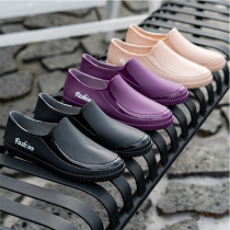 Spring and autumn rain shoes womens short tube rain boots non-slip kitchen shoes womens fashion water shoes waterproof rubber shoes low-top breathable water boots