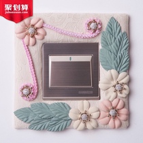 Fabric switch sticker ugly room socket protective cover anti-dirt cover decoration light luxury frame set Nordic style
