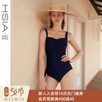 HSIA women cover the belly and show thin one-piece swimsuit women high elasticity fat mm conservative big chest and show small hot spring swimsuit women