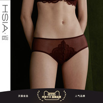 HSIA Hip Pants Female Lace Sexy Breathable Mesh Yarn Pure Cotton Bottom Crotch Patch Skin-to-hip Ultra Slim Mid-Waist Flat Corner Pants