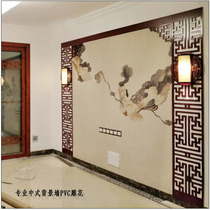  PVC hollow carving New Chinese TV background wall flower grid film and television wall through flower board ceiling partition entrance antique