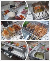 Commercial stalls Barbecue grill Charcoal barbecue grill thickened shish kebabs Fried skewers Gas frying boiler Snack car