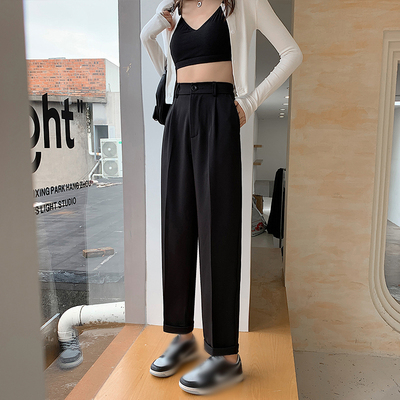taobao agent Autumn jeans, black fitted suit, plus size, elastic waist, 2023 collection, city style, high waist
