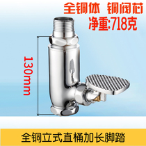 Rixin all-copper vertical foot flush valve plus high foot squat toilet flush valve Toilet urinal extended delay valve