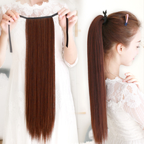 Jin Kaili long straight hair ponytail wig Lady strap type fake ponytail real hair ponytail wig