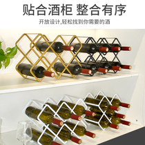 Red wine rack ornaments wine shelf table top counter wine grid rack household prismatic wine shelf metal wine grid