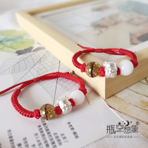 Baby breast milk souvenir diy making material package fetal hair bracelet umbilical cord hair 999 sterling silver zodiac rat cow