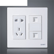Chint switch socket panel phone computer five-hole 120 type NEW9E 120*120 two or three plugs