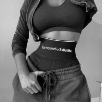European and American wind high waist belly underwear lady underwear tight letter English printing sports shorts autumn