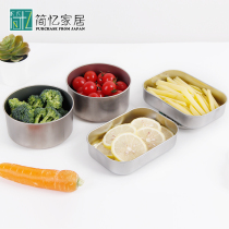Japan imported ECHO stainless steel fresh box refrigerator food frozen storage box with lid sealed box