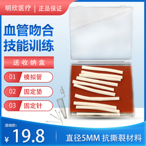 End-to-end anastomosis simulation of blood vessels 5mm side suture Medical hand surgery skills training model Mold material