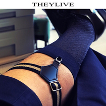  (New product listing)Mens business stockings clip double-headed gourd buckle garter 1 pair only suitable for stockings