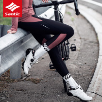 Santic forest guest autumn and winter fleece riding pants womens trousers warm bicycle pants road bicycle pants children