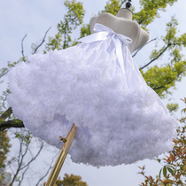 Lolita Tower white yarn skirt skirt skirt skirt half-body bowel cotton cloud support