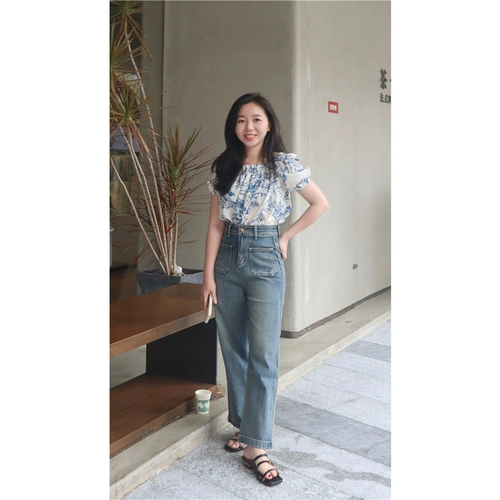 Летняя ретро рубашка, штаны, подходит для подростков, квадратный вырез, цветочный принт, в корейском стиле, свободный прямой крой