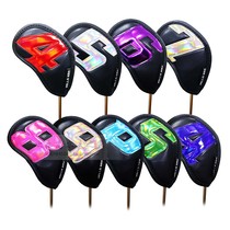 Golf club cover Color digital iron set Club head protection cover PU waterproof fabric club head cover 9 packs