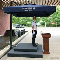 Platform guard guard duty station guard booth mobile sentry box real estate property Image concierge booth