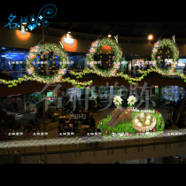 Name sample beauty Chen Chun summer shopping mall simulation green plant flower atrium hanging DP dot sketch opening decoration customization
