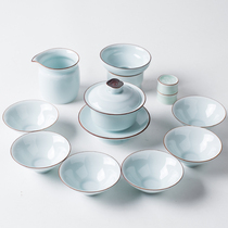 Jingdezhen celadon kung fu tea set ceramic teapot lid Bowl set home gift box Special