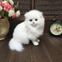 Simulation cat Animal doll Childrens toys Fake cat Persian cat Plush toys Little cat ornaments Birthday gifts