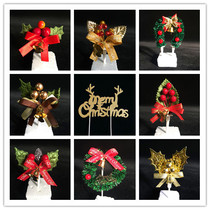 Christmas decoration card plug-in cupcake bell Snowman Santa Claus Pinecone bow ornaments new