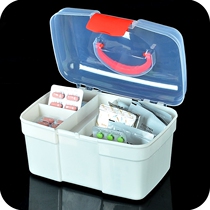 Household medicine box Health medicine box Large household transparent first aid box with handle Medicine box storage box A