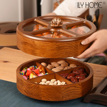 Fruit plate snack plate creative modern living room coffee table household solid wood light luxury nuts melon seeds candy dried fruit storage box