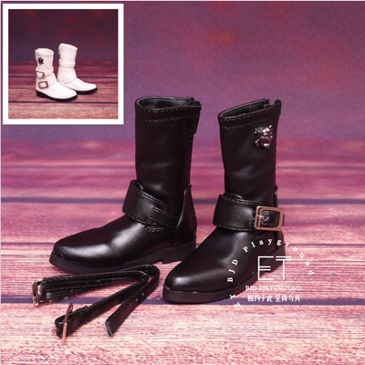 taobao agent [ET BJD] 4 points and 3 points, Uncle BJD short boots, pirate shoes skull buckle 1/4 1/3 doll pointed poop boots