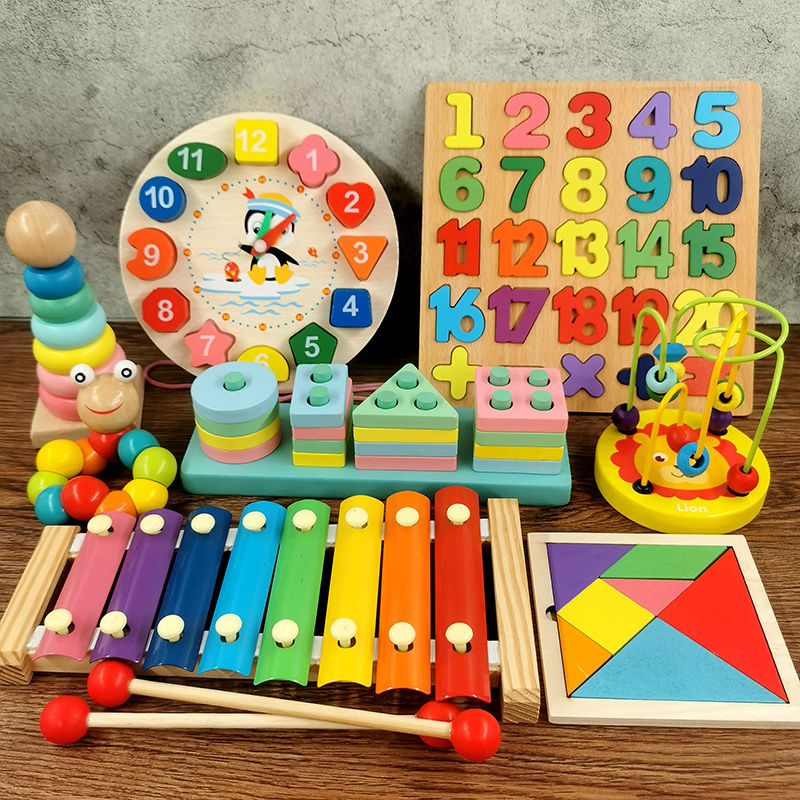 赤ちゃんの8音手ノック木琴、1〜2歳の子供用打楽器、赤ちゃんの早期教育教育木製おもちゃ