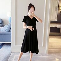  Foreign trade discount mall counter withdrawal cut the standard womens tail goods clearance pregnant women loose short-sleeved design dress