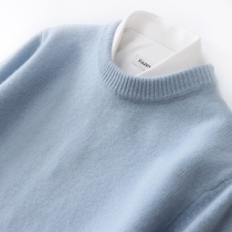 Autumn and winter new mens round neck cashmere sweater loose thick solid color wool knitted base shirt business casual sweater