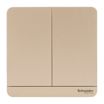 Schneider switch socket two-position two-open double-open dual-control power plug-in switch panel Muse Twilight gold