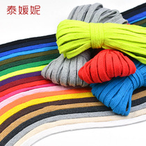 Color flat 1cm cotton rope diy decorates hand knitting rope tied with beam cord cap and cord tape