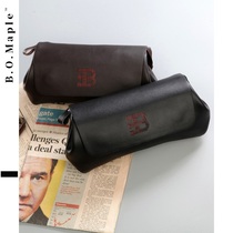 BOMaple Mens Handbag Genuine Leather Tide Card 2022 New Soft Leather Hand Grab Bag Large Capacity Fashion Casual Wallet