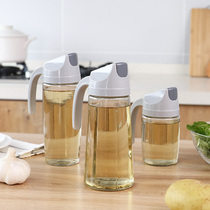 Automatic opening and closing glass oil pot household oil bottle oil tank oil kitchen supplies soy sauce vinegar pot seasoning bottle