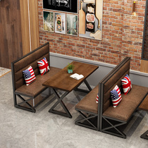 Retro industrial wind iron bar table and chair commercial bar barbecue restaurant Music Restaurant hot pot deck sofa combination