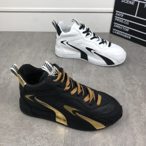 Tide Cards Summer New High Help Board Shoes Men Genuine Leather Old Daddy Shoes Mens Thick Bottom Casual 100 Hitch Leather Face Heightening Cotton Shoes