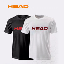 HEAD Hyde men and women same cotton short sleeve t-shirt round neck black and white knitted top sports tennis suit comfortable and breathable