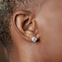 ICEGANG White Icing Sugar Pure Silver S925 Mix Inlaid Full Drill Country Tide High Street Vibe Ear Spike Male Hip-hop Street Ins