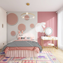 Cartoon Girl House Protective Wall Panel Pink Bedside Bedroom Integrated Wall Panel Hotel Guest House Decoration Buttonboard Wall Kindergarten