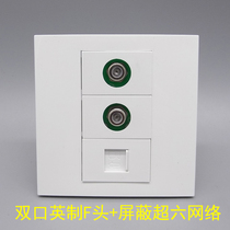 Type 86 dual-port Imperial f-head shielded ultra-six network module CAT6A broadband TV cable CCTV