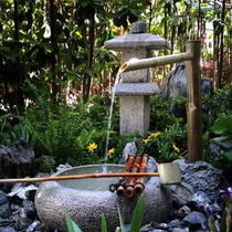 Japanese water feature fountain Fish farming landscape Bamboo running water Outdoor garden Water circulation ornaments Garden landscaping Deer