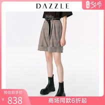 DAZZLE 2020 spring and autumn new dark khaki plaid short suit casual pants women 2C1Q2053N