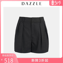 Dazzle ground element autumn new simple and generous A-line stitching casual shorts female 2F4Q1071A