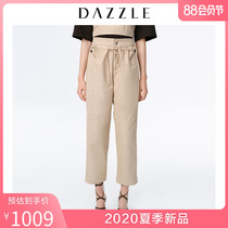Dazzle Desu 2020 summer wear new drawstring straight tube high waist work clothes casual pants for women 2c2q4141l