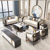 Gus custom new Chinese solid wood sofa composition white wax wood modern minimalist villa living room size family light luxury