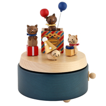 Jeancard Music Box Wooden Music Box Wooden Cat Boys and Girls Children Girls Birthday Christmas Gift