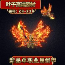 Legendary single professional retro artifact material Fire Dragon micro-change male sword armor special effects suit PNG format ZB-229
