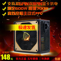 Wide 700W desktop computer power supply dual 6PIN dual 8PIN graphics card power supply Rated 600W silent host power supply